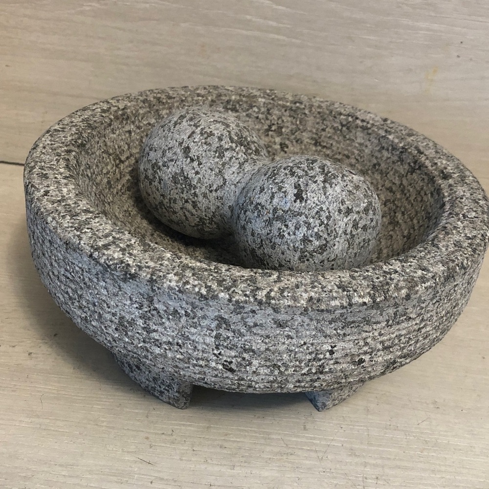 Figmint 8" Granite Molcajete & Pestle Mortar Bowl Guacamole Grinder New